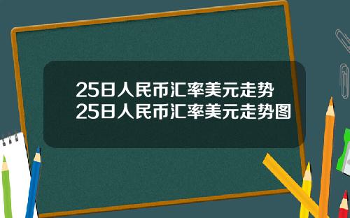 25日人民币汇率美元走势25日人民币汇率美元走势图