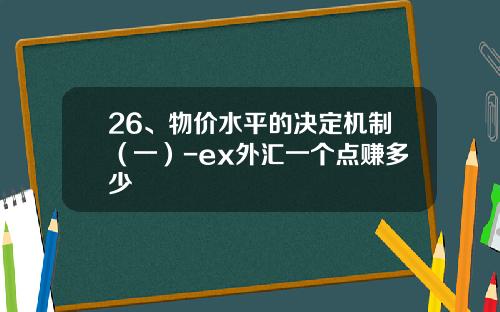 26、物价水平的决定机制（一）-ex外汇一个点赚多少