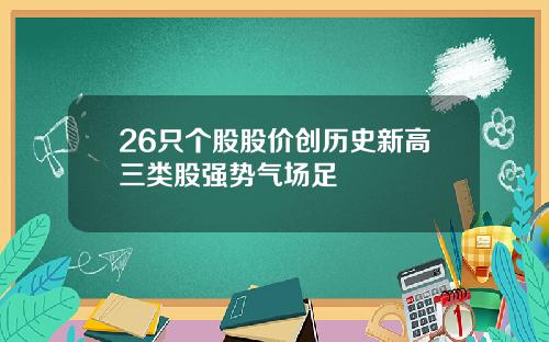 26只个股股价创历史新高三类股强势气场足