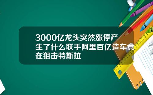 3000亿龙头突然涨停产生了什么联手阿里百亿造车意在狙击特斯拉