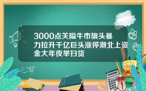3000点关隘牛市旗头暴力拉升千亿巨头涨停潮北上资金大年夜举扫货