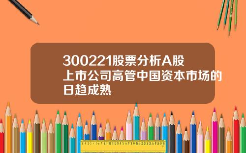 300221股票分析A股上市公司高管中国资本市场的日趋成熟