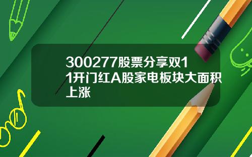 300277股票分享双11开门红A股家电板块大面积上涨