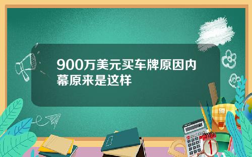900万美元买车牌原因内幕原来是这样