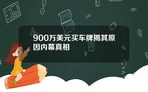 900万美元买车牌揭其原因内幕真相