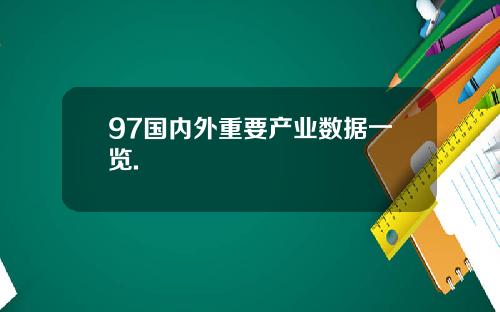 97国内外重要产业数据一览.