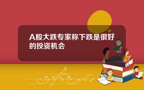 A股大跌专家称下跌是很好的投资机会