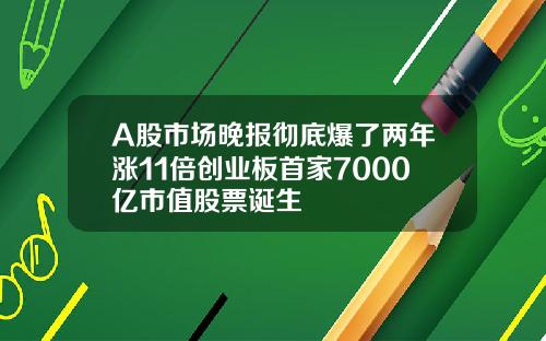 A股市场晚报彻底爆了两年涨11倍创业板首家7000亿市值股票诞生
