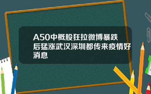 A50中概股狂拉微博暴跌后猛涨武汉深圳都传来疫情好消息
