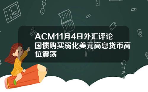 ACM11月4日外汇评论国债购买弱化美元高息货币高位震荡