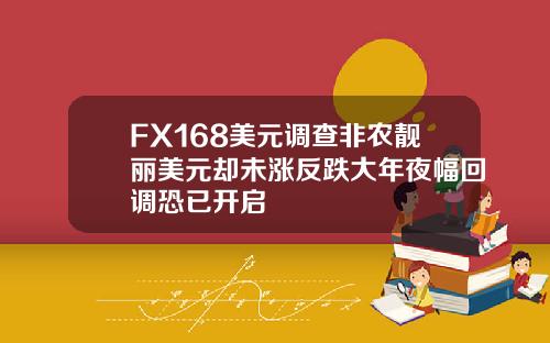 FX168美元调查非农靓丽美元却未涨反跌大年夜幅回调恐已开启
