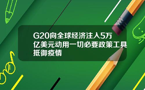 G20向全球经济注入5万亿美元动用一切必要政策工具抵御疫情