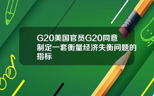 G20美国官员G20同意制定一套衡量经济失衡问题的指标