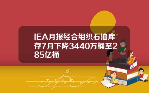 IEA月报经合组织石油库存7月下降3440万桶至285亿桶