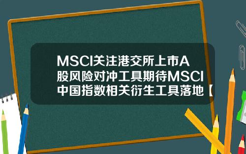 MSCI关注港交所上市A股风险对冲工具期待MSCI中国指数相关衍生工具落地【最新】