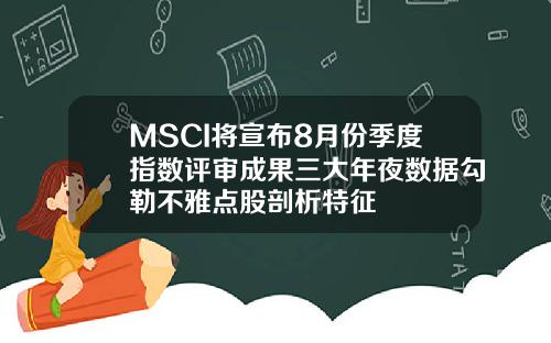 MSCI将宣布8月份季度指数评审成果三大年夜数据勾勒不雅点股剖析特征