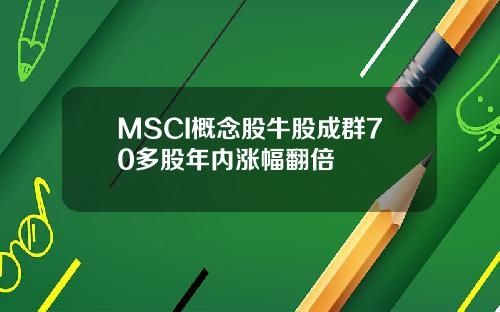 MSCI概念股牛股成群70多股年内涨幅翻倍