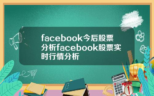 facebook今后股票分析facebook股票实时行情分析