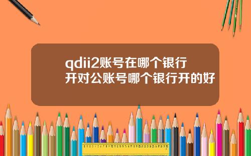 qdii2账号在哪个银行开对公账号哪个银行开的好
