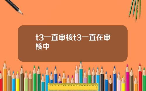 t3一直审核t3一直在审核中