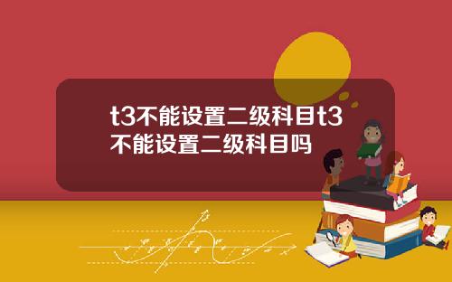 t3不能设置二级科目t3不能设置二级科目吗