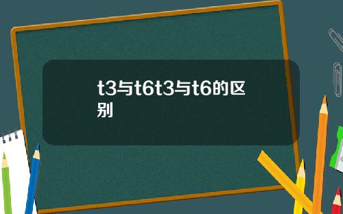 t3与t6t3与t6的区别