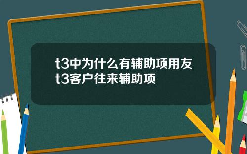 t3中为什么有辅助项用友t3客户往来辅助项