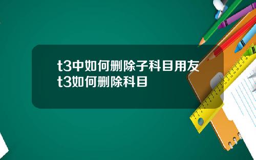 t3中如何删除子科目用友t3如何删除科目