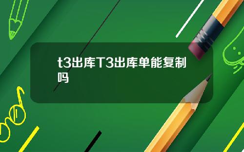 t3出库T3出库单能复制吗