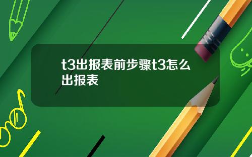 t3出报表前步骤t3怎么出报表