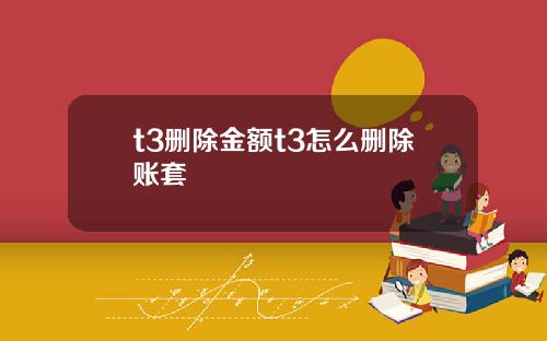 t3删除金额t3怎么删除账套