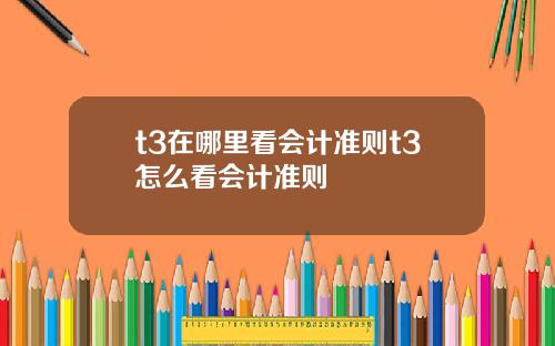 t3在哪里看会计准则t3怎么看会计准则