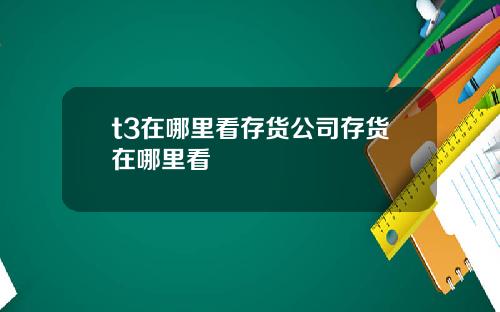 t3在哪里看存货公司存货在哪里看