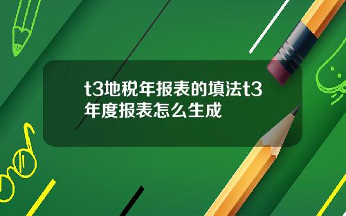 t3地税年报表的填法t3年度报表怎么生成