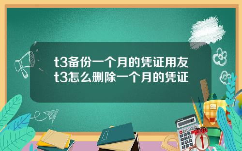 t3备份一个月的凭证用友t3怎么删除一个月的凭证
