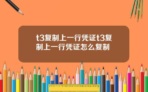 t3复制上一行凭证t3复制上一行凭证怎么复制