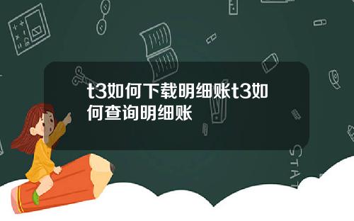 t3如何下载明细账t3如何查询明细账