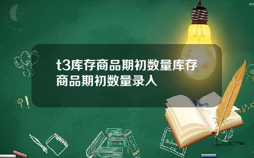 t3库存商品期初数量库存商品期初数量录入