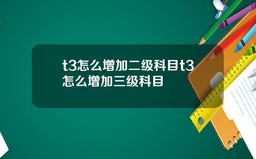 t3怎么增加二级科目t3怎么增加三级科目