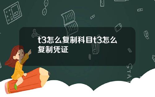 t3怎么复制科目t3怎么复制凭证