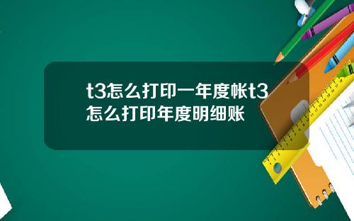t3怎么打印一年度帐t3怎么打印年度明细账