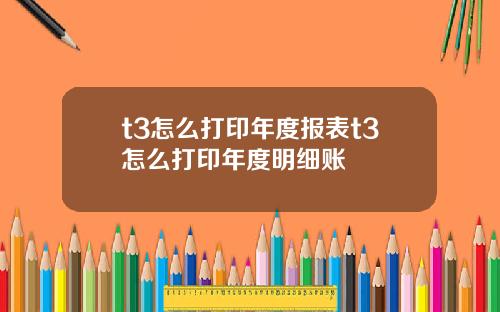t3怎么打印年度报表t3怎么打印年度明细账