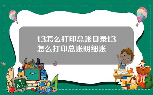 t3怎么打印总账目录t3怎么打印总账明细账