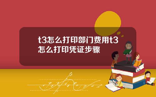 t3怎么打印部门费用t3怎么打印凭证步骤