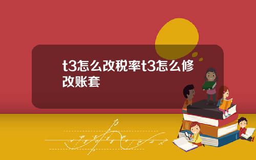 t3怎么改税率t3怎么修改账套