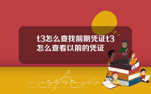 t3怎么查找前期凭证t3怎么查看以前的凭证