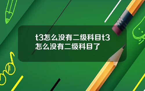t3怎么没有二级科目t3怎么没有二级科目了