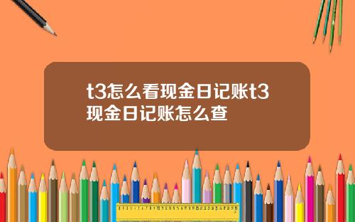 t3怎么看现金日记账t3现金日记账怎么查