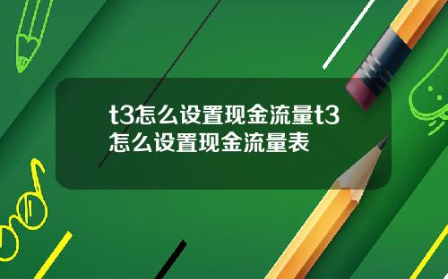 t3怎么设置现金流量t3怎么设置现金流量表
