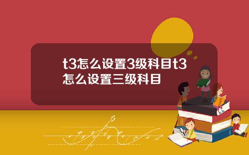 t3怎么设置3级科目t3怎么设置三级科目
